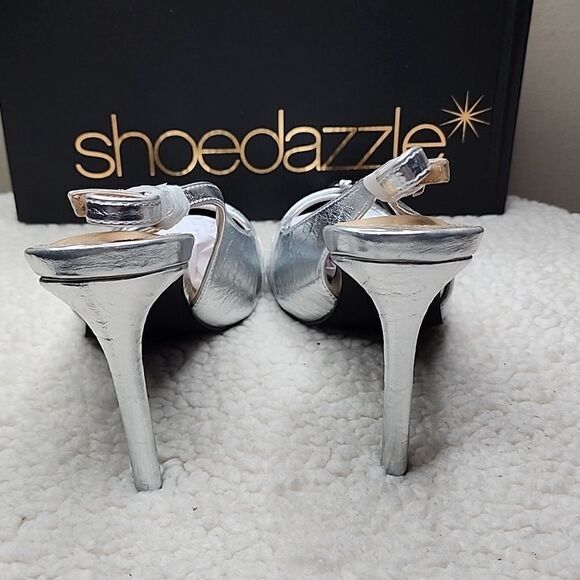 NIB Shoe Dazzle Pumps GiGi Silver Size 9 - Picture 4 of 8